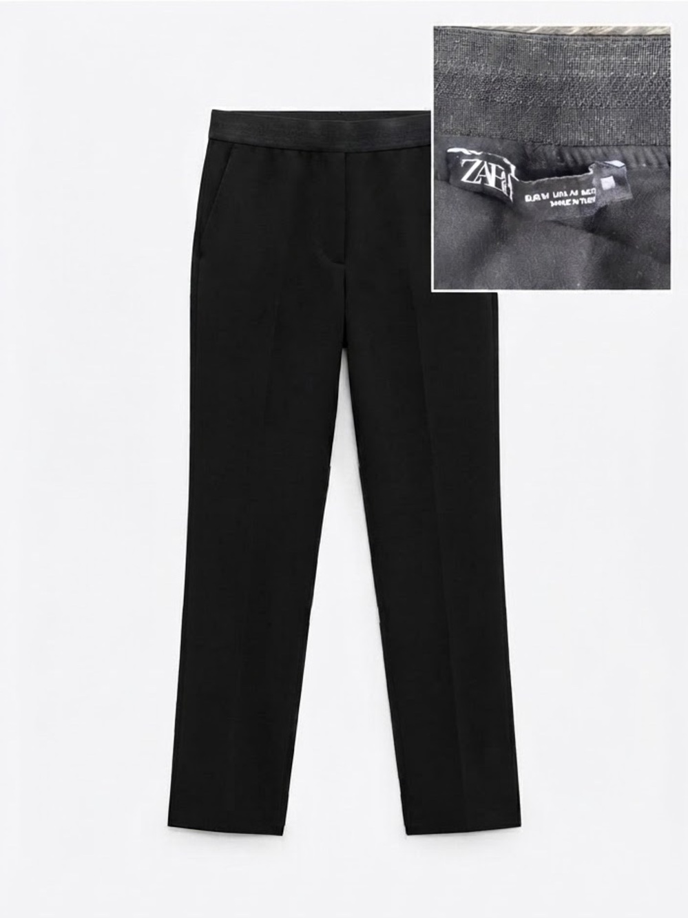 ZARA Women’s Black Elastic Waist Ankle Dress Pants / Size Medium